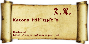 Katona Mátyás névjegykártya