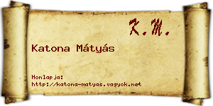 Katona Mátyás névjegykártya